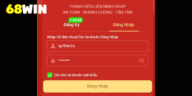 Đăng Ký 68WIN – Tạo Tài Khoản Nhanh, Vào Chơi Max Dễ 10 Sau khi đăng ký thành công hãy đăng nhập vào 68win